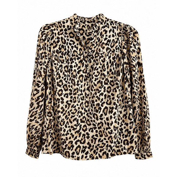 J. Crew Tops - NWT J.Crew Leopard Print Tunic Blouse XXS Oversized Cotton Preppy (fits a small)